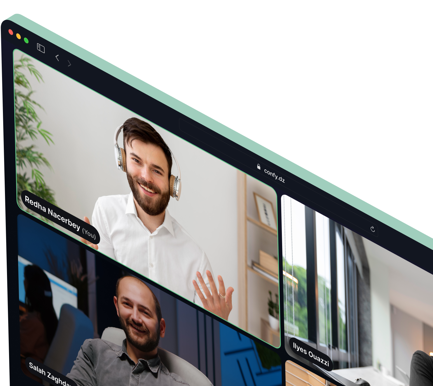 Confy secure video conferencing on a laptop